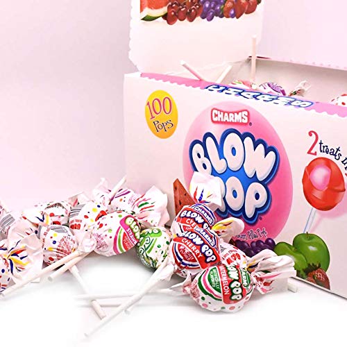 Charms Blow Pops, Assorted Flavors, 100-Count, 4lb 1oz Box